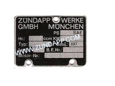 Motorblok typeplaatje 1960 met klinknagels - Afbeelding 2