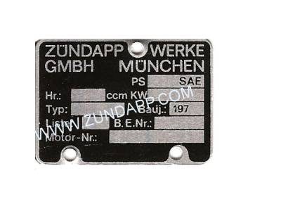 Motorblok typeplaatje 1970 met klinknagels - Afbeelding 2