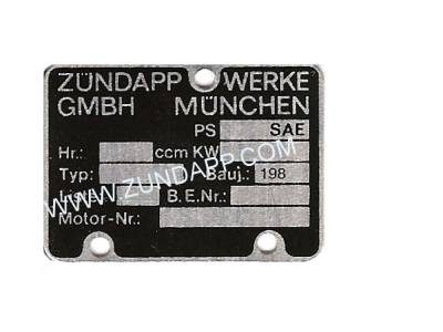 Motorblok typeplaatje 1980 met klinknagels - Afbeelding 2