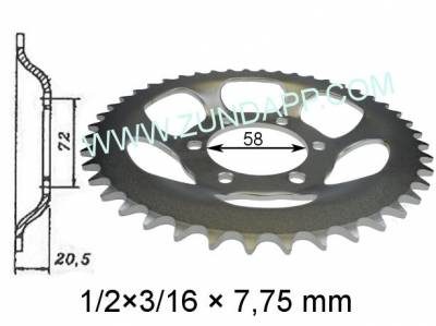 Achtertandwiel 47T, bromfiets Sprinter en CS25 (448-140) - Image 3