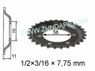 Achtertandwiel 29T, Roller RS50