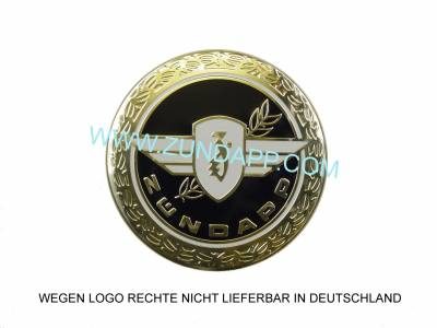 Tank embleem zwart - goud rond met lauwertak