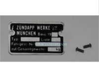 Frame typeplaatje 198.. met klinknagels