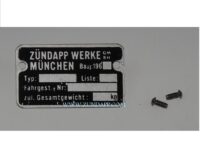 Frame typeplaatje 1960 met klinknagels