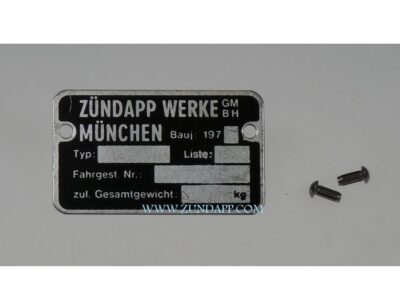 Frame typeplaatje 197.. met klinknagels