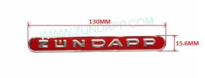 Tankembleem rood aluminium Zundapp