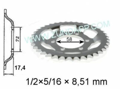 Achtertandwiel 68T gezet MC125 - Image 3