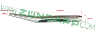 Uitlaatdemper blokfluit met knik 70mm - 30mm